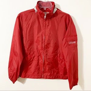 Aeropostale Packable Lightweight Nylon Windbreaker Jacket Side and Arm Pockets